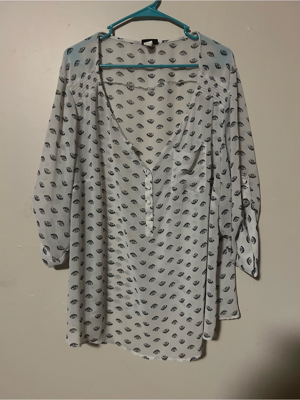 torrid White Top with Black Eye Print
